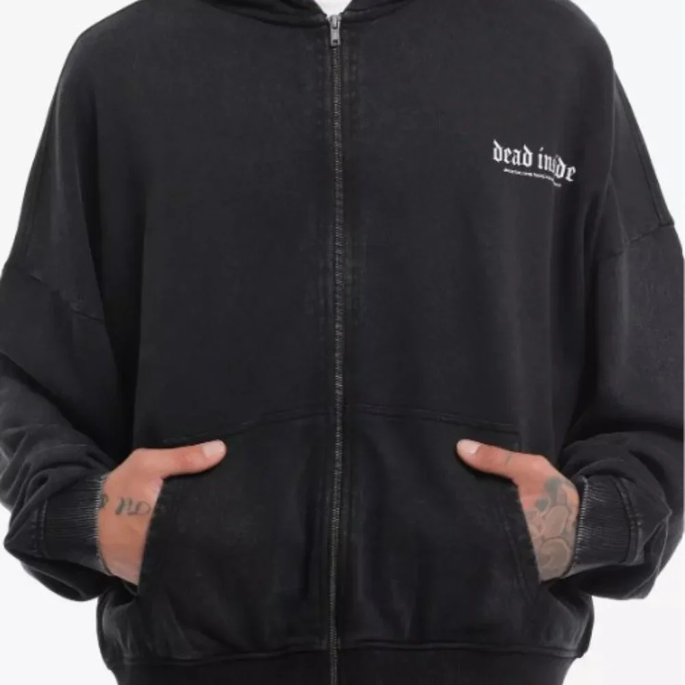 Dead Inside Mineral Wash Hoodie - Picture 2 of 5